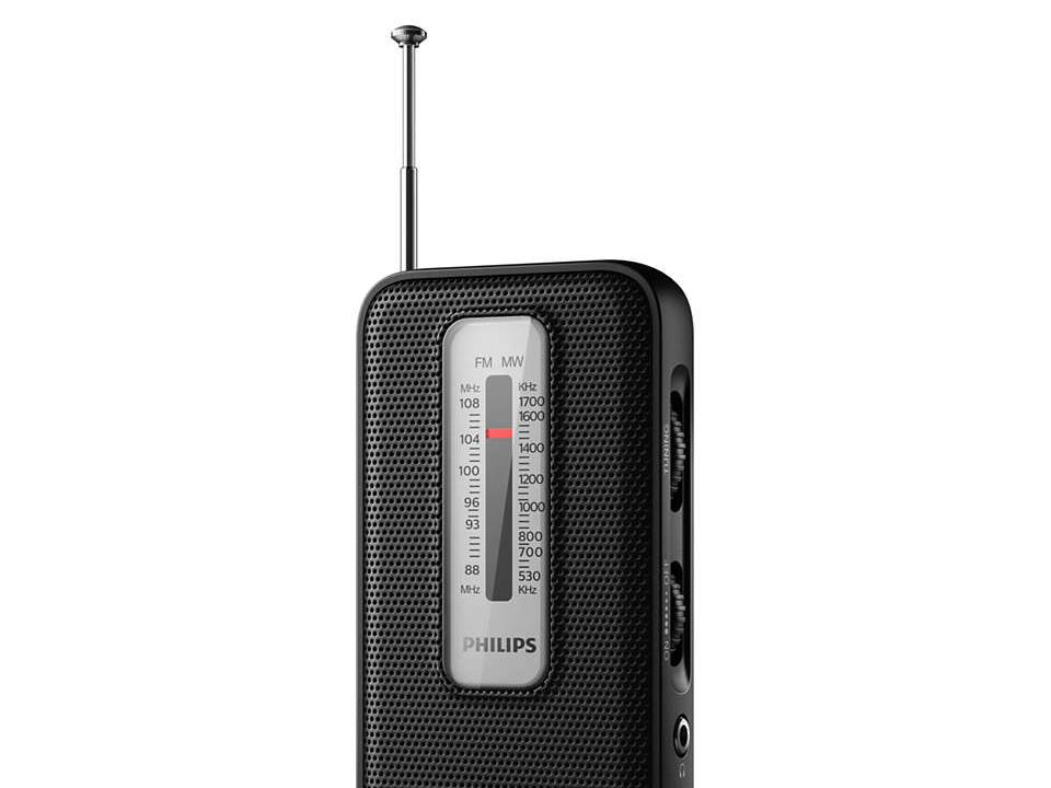 Prenosni radio TAR1506/00, FM/MW, Analogno podešavanje, Napajanje iz baterija, Boja: Crna
