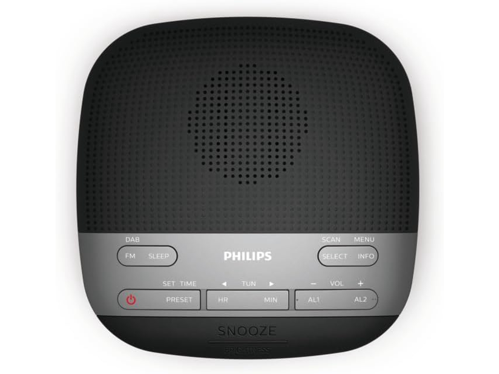Philips TAR3505/12 budilnikFM; DAB+; Dvostruki alarm;Izlazna snaga (RMS) 1W;