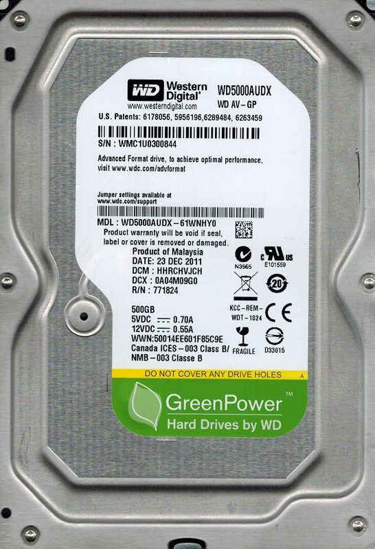 WD HDD 500GB SATA3 32MB Pull