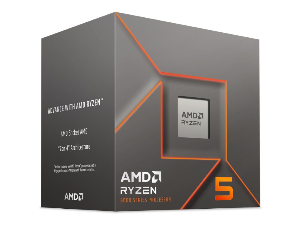 AMD Ryzen 5 8400F, 4.2GHz/4.7GHz Max, 6C/12T, AM5, 16MB L3 cache, Wraith Stealth, Graphics Required