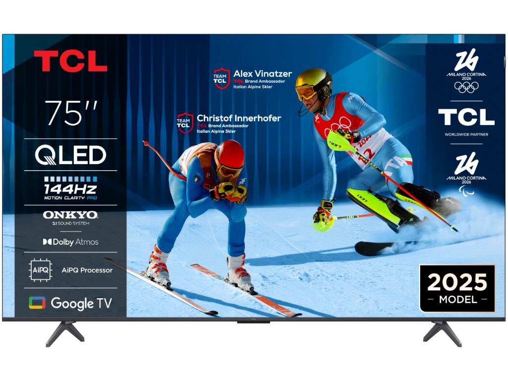TCL 75"P8K 4K QLED TV 144HzGoogle TV; Motion Clarity Pro;Game Master; Onkyo 2.1;