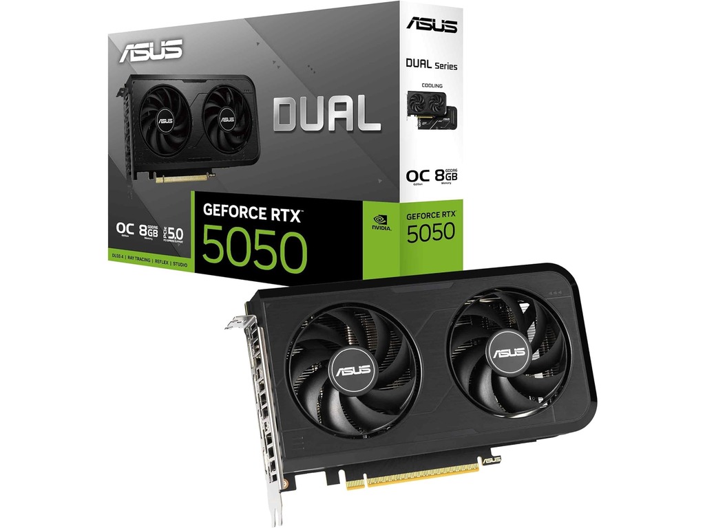 ASUS VGA DUAL-RTX5050-O8G 8GB GDDR6 OC, 128-bit, 3x DP, 1x HDMI