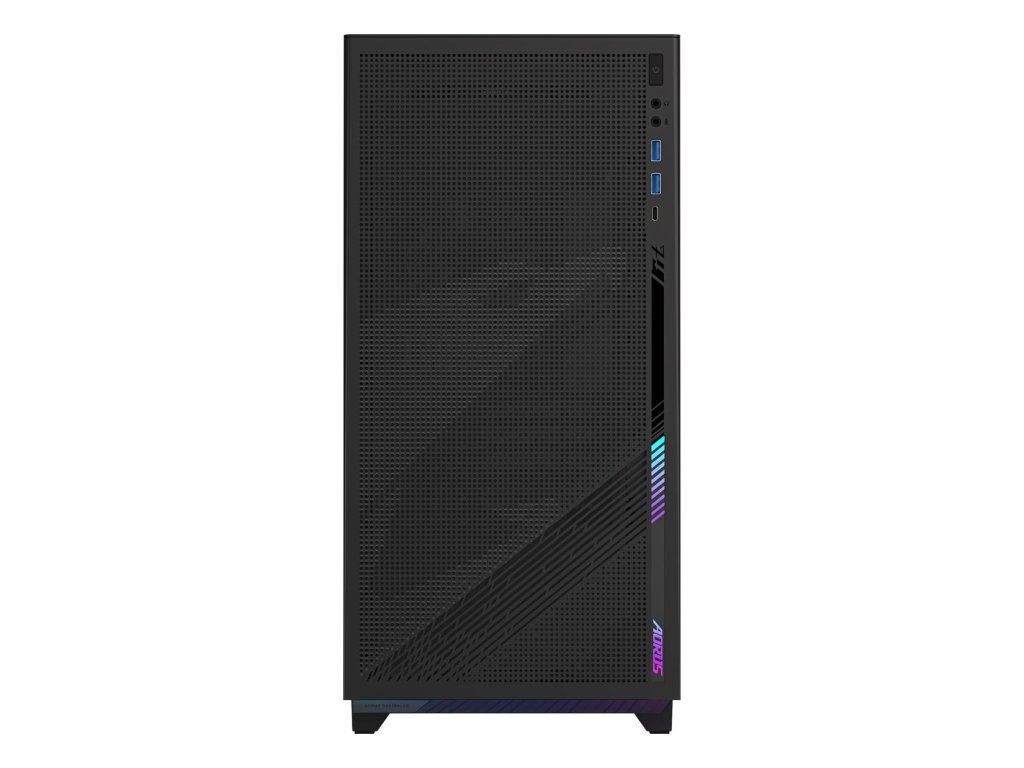 GIGABYTE AORUS C400 Gaming ATX Tower Case, Pre-installed 4 ARGB PWM fans, USB 3.0 x2, 40L, Black