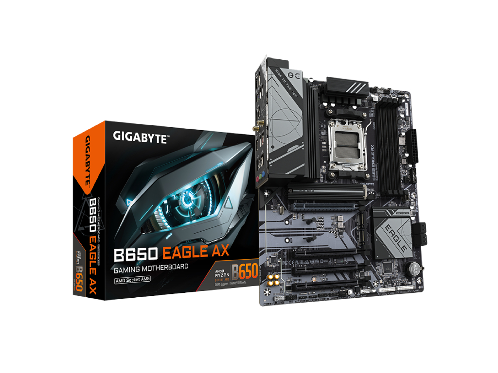 Gigabyte MB B650 EAGLE AX AM5; 4xDDR5; up to 256GB, (up to 8000MHz); 4x SATA,3xM.2, DP, HDMI