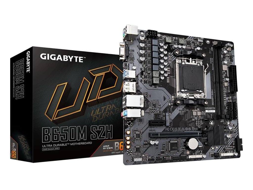 GIGABYTE AMD Ryzen MB B650M S2H, 2*DDR5 6400MHz, PCIe 4.0, AM5 Socket, GbE LAN, DP/HDMI/VGA