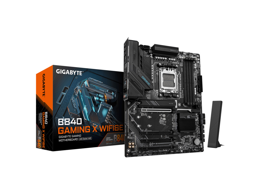 Gigabyte MB B840 GAMING X WF6E AM5, 4x DDR5, 3x M.2, 4x SATA 8xUSB; 1x HDMI, 1x DP, ATX;