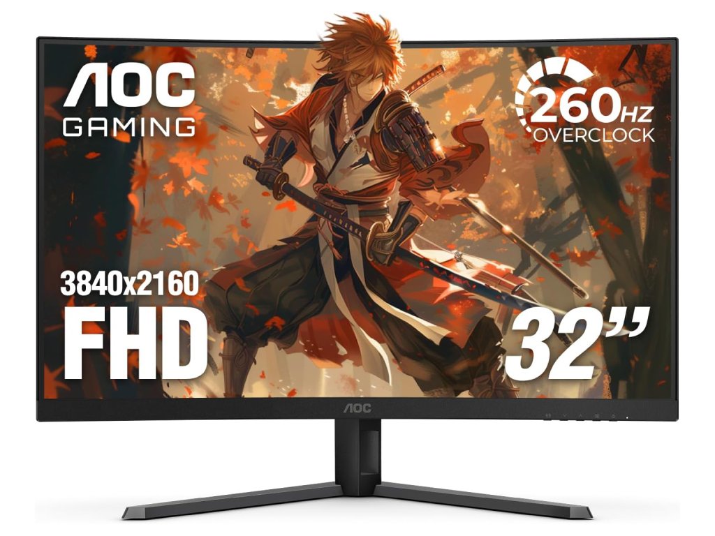 AOC FHD Gaming LED Curved Monitor C32G42ZE, 31.5", 1920x1080, 260Hz, 0.3 ms, DP/HDMI, Tilt