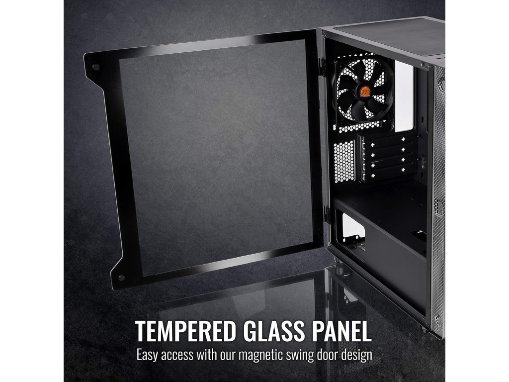 THERMALTAKE S100 Tempered Glass Micro Chassis, 120mm Standard Fan*1,USB 2.0*2/USB 3.0