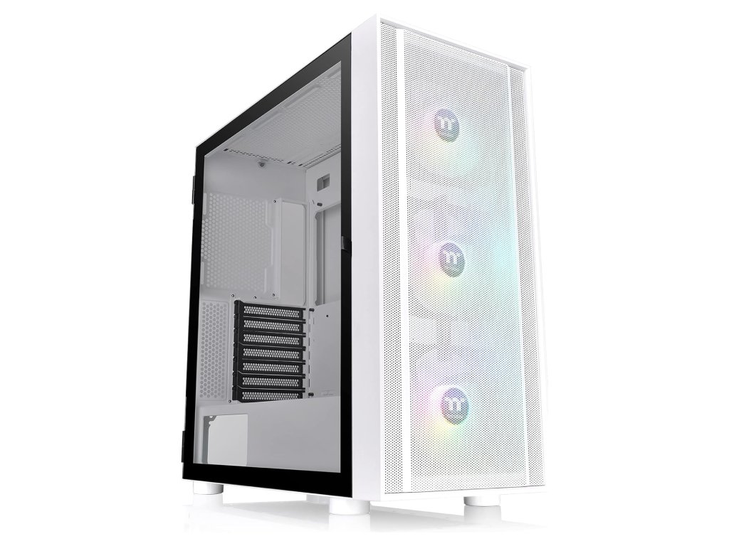 THERMALTAKE H570 TG Snow ARGB Mid Tower, Tempered Glass/Mesh Front Panel/120mm ARGB Lite Fan*3/USB