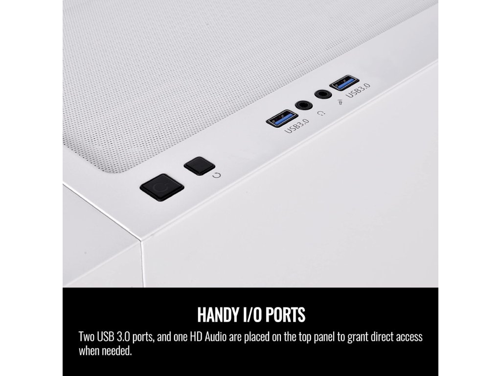 THERMALTAKE H570 TG Snow ARGB Mid Tower, Tempered Glass/Mesh Front Panel/120mm ARGB Lite Fan*3/USB