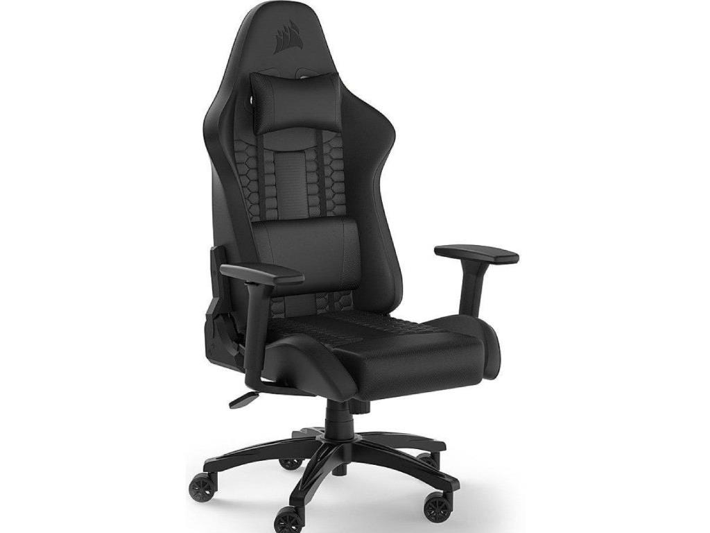 Corsair TC100 Gaming Chair Leatherette Black/Black, 120kg