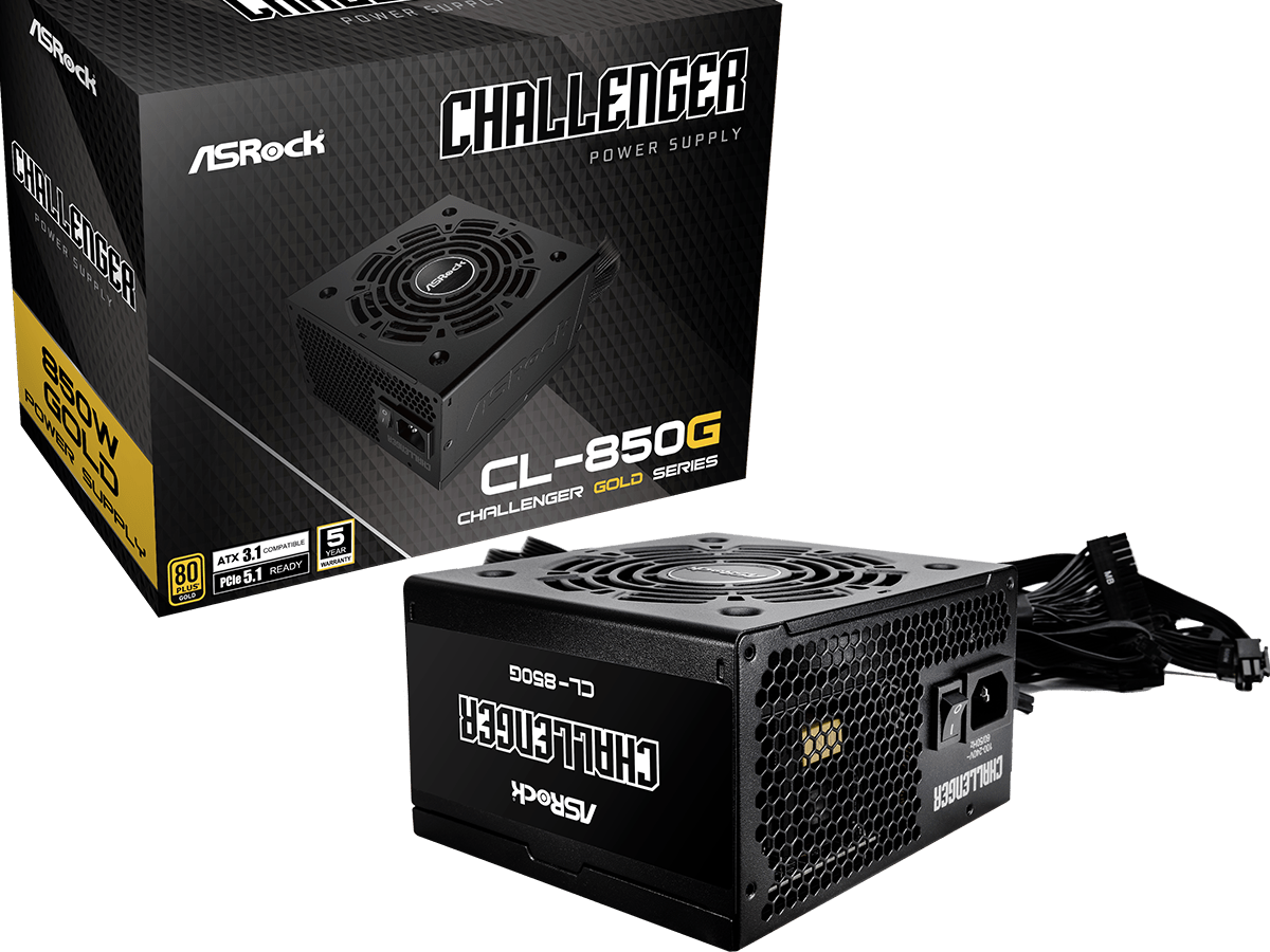 ASROCK PSU 850W Gold Challenge 80PLUS,120mm fan,ATX 3.1 PCIe 5.1