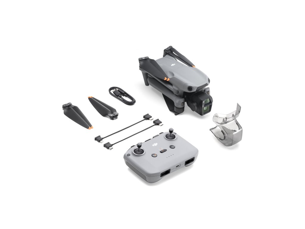 DJI AIR 3S + DJI RC-N3 , 4K/60fps HDR Video, 50 MP, 70mm Tele Camera, 45-Min Flight Time
