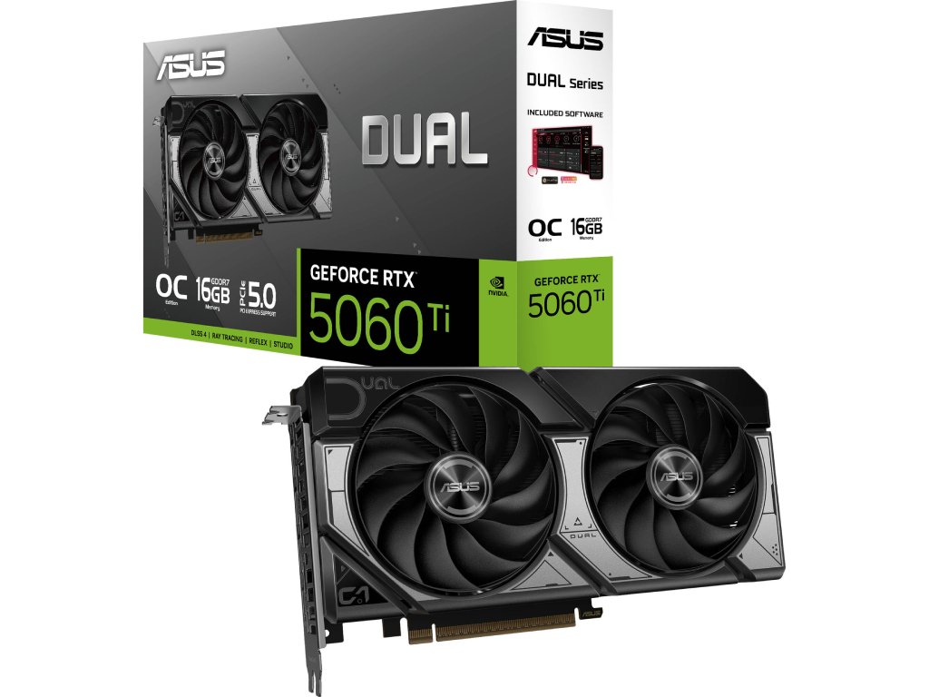 ASUS DUAL GeForce RTX 5060 Ti 16GB GDDR7 OC Edition , HDMI 2.1b*1/DP 2.1b*3, 128-bit