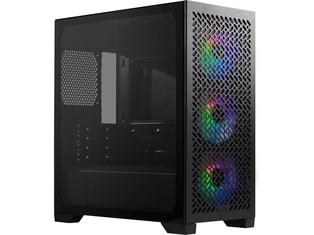 Cooler Master Case Elite 302 Black, Mid-Tower, mATX 3x120mm ARGB fans