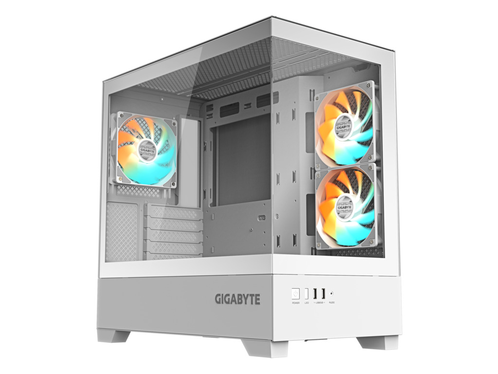 Gigabyte Case GB-C201PI Mid-tower, mATX, White, 3x 120mm ARGB fans