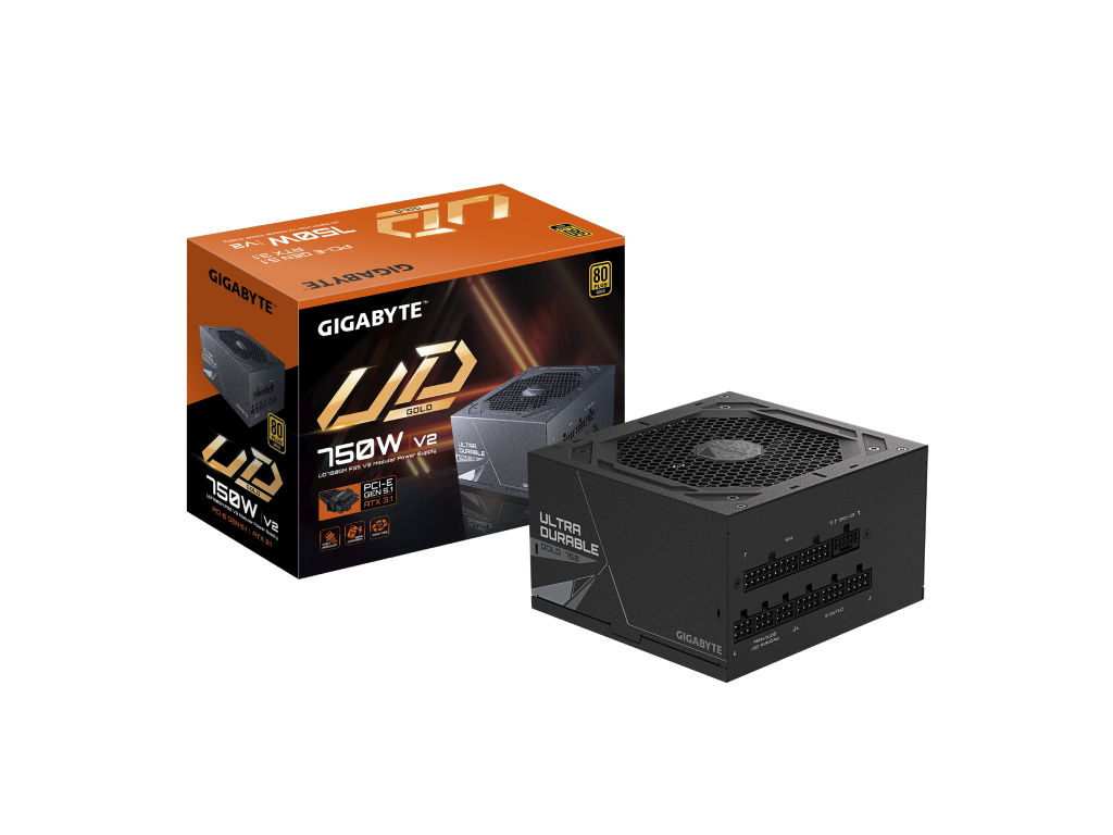 GIGABYTE GP-UD750GM PG5 V2 750W 80 PLUS Gold, ATX 3.1, PCIe Gen 5.1, 120mm (HYB) fan, Fully modular