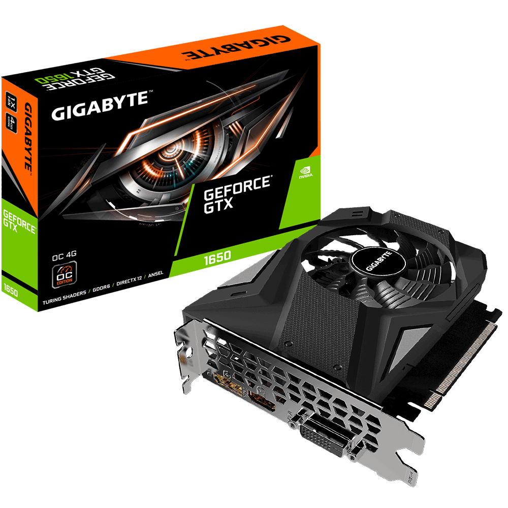 GIGABYTE VGA GV N1650 OC 4GB GDDR6 128bit;DVI,HDMI,DP