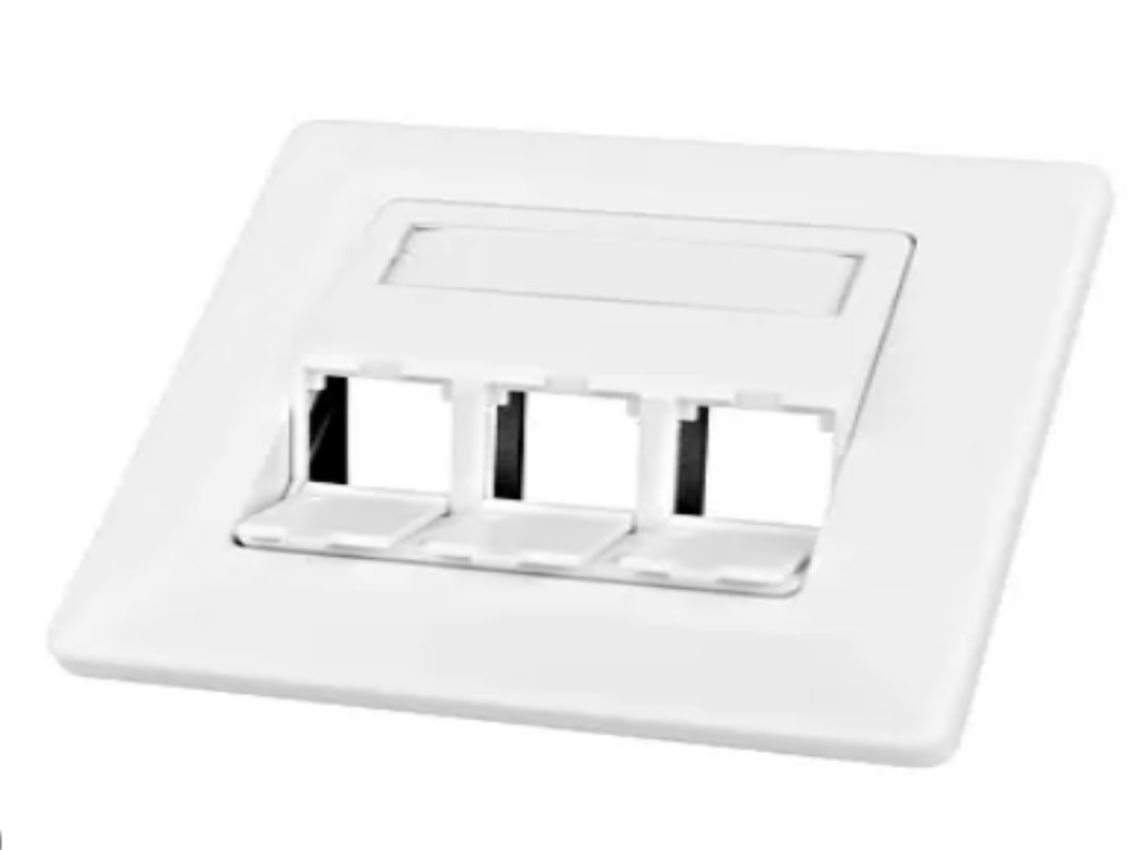 Schrack TOOLLESS LINE-Utičnica za 3 modula, kosa, 80x80mm