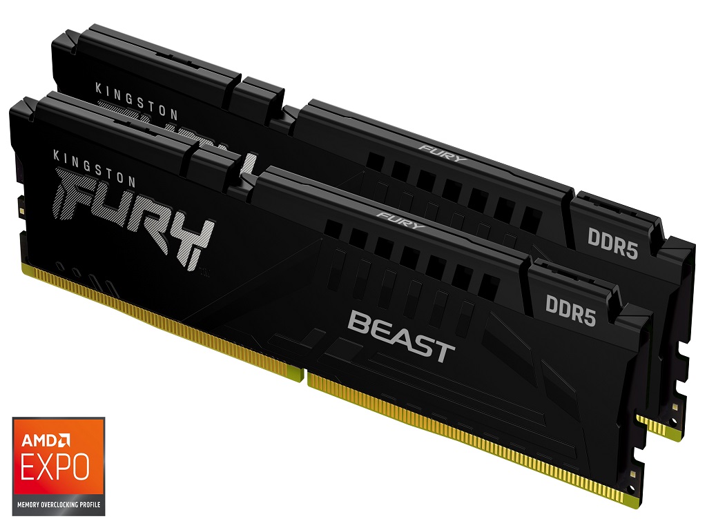 Kingston 64GB 5600MHz DDR5 Fury Beast (2x32GB) CL40, EXPO & XMP