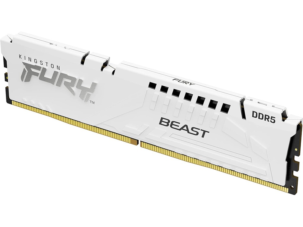 Kingston 16GB 6000MHz DDR5 W. White, Fury Beast (1x16GB), CL30, EXPO,XMP,1RX8, 288-pin 16Gbit