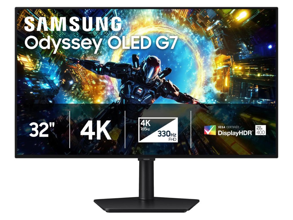 Samsung 32" Odyssey G7 OLED4K 165Hz/FHD 330Hz,0.03ms,DPHDMI, HAS, Tilt, Swivel, Pivot