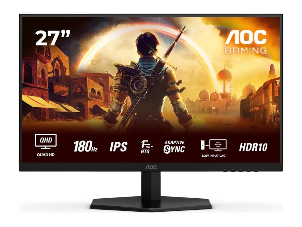 AOC Gaming Monitor Q27G42XE, 27" QHD 2560x1440, 180Hz, 0.5 ms, 1000:1, DP/HDMI*2, Tilt, 2W x 2