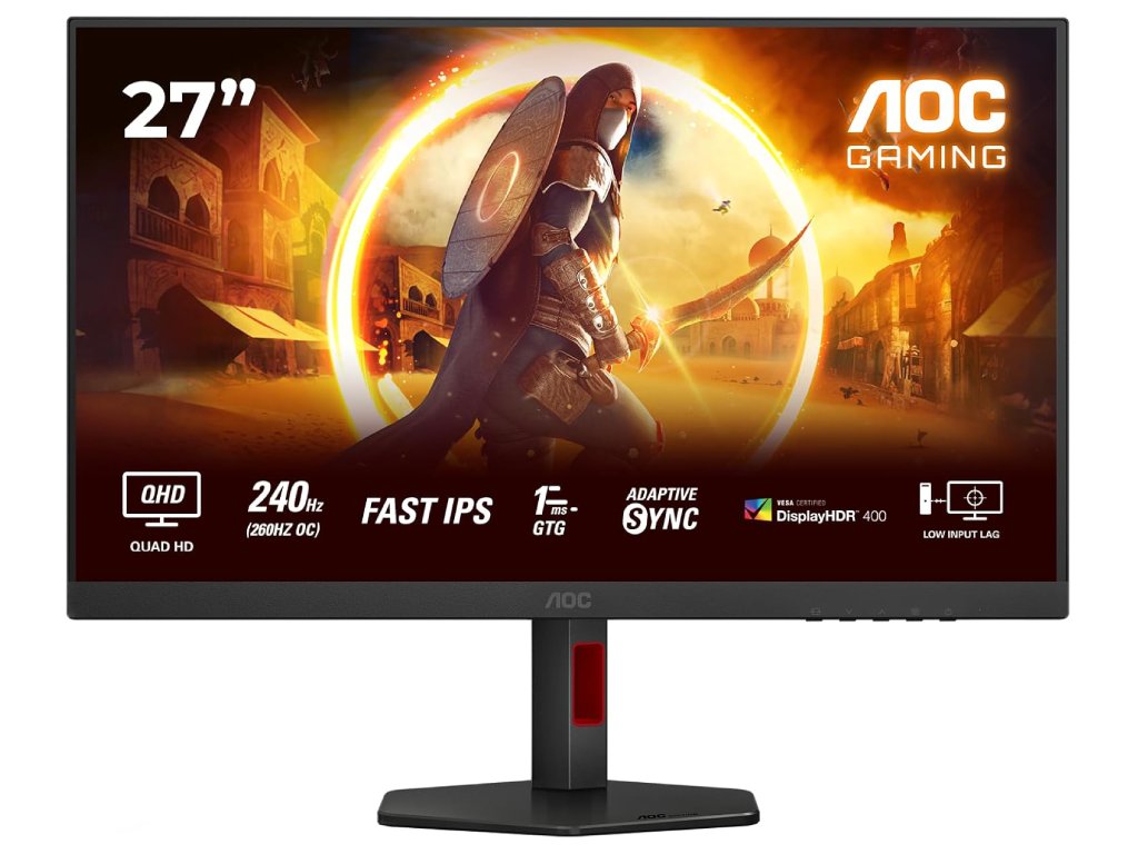 AOC Gaming IPS Monitor Q27G4ZR, 27", QHD 2560x1440, 260Hz(OC), 1 ms, DP/HDMI*2, 2W x 2, HAS/PIVOT
