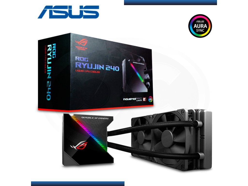 ASUS ROG RYUJIN 240 Liquid CPU cooler, 1.77" color OLED, 2x Noctua iPPC 2000 PWM 120mm radiator fans