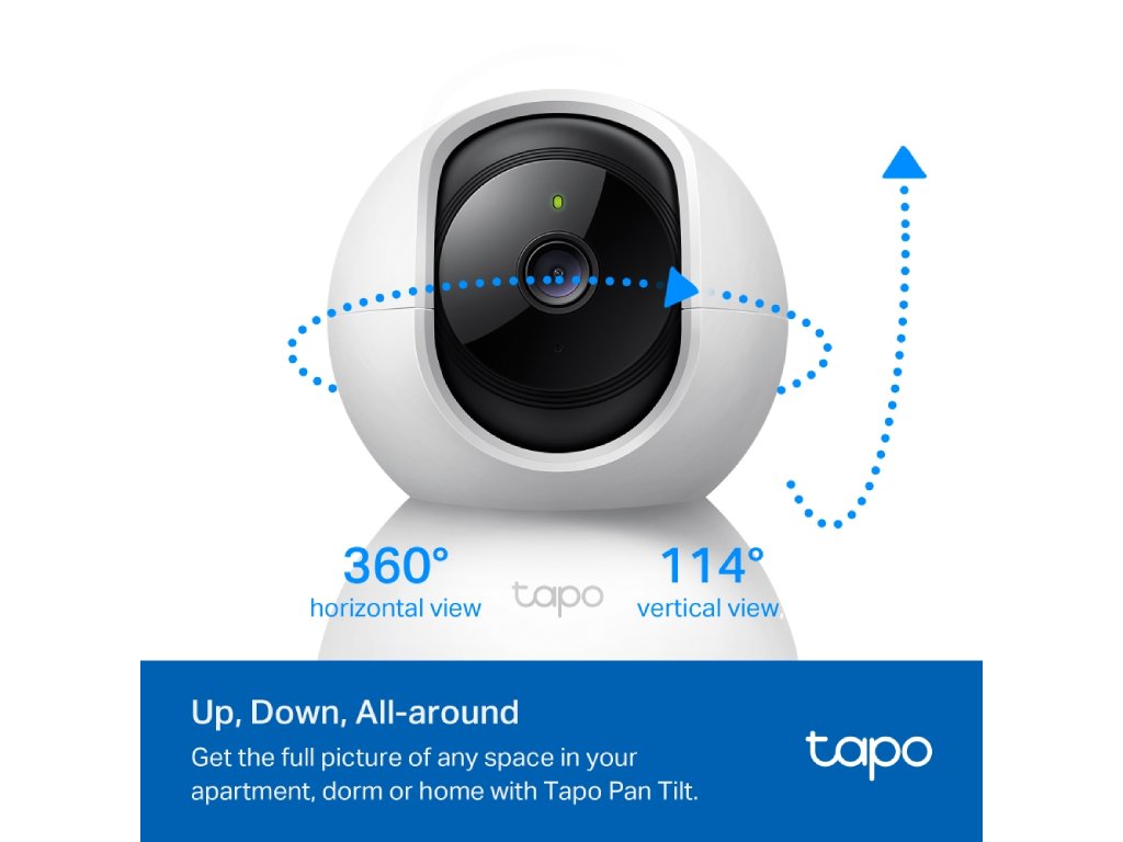TP-LINK TAPO C210P2 Indoor 2K Pan/Tilt/Zoom Security Camera Set with Advanced Night Vision