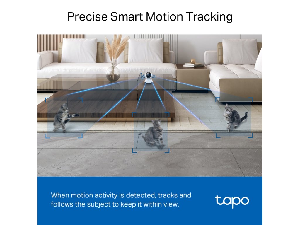 TP-LINK TAPO C220 2K 4MP QHD Pan/Tilt Home Security Wi-Fi Camera, Smart AI Detection, Two-Way Audio