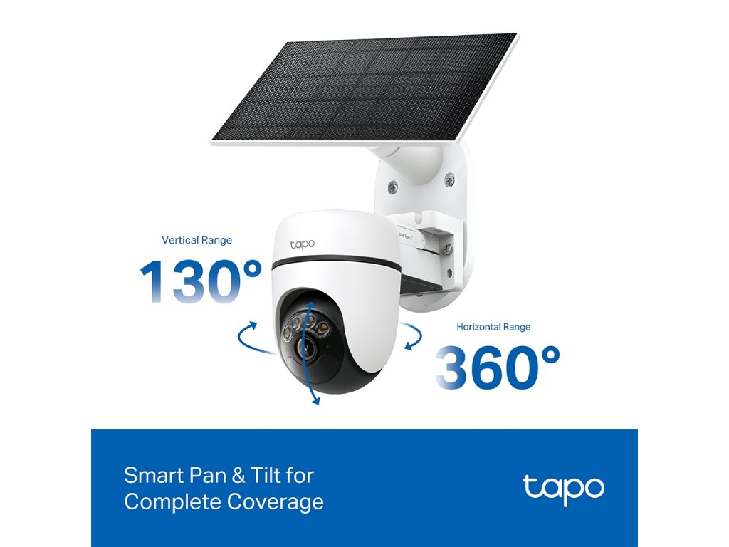 TP-LINK TAPO C610 KIT Solar-Powered Pan/Tilt Security Camera Kit, 360 AI Tracking, 2K 3MP, IP65