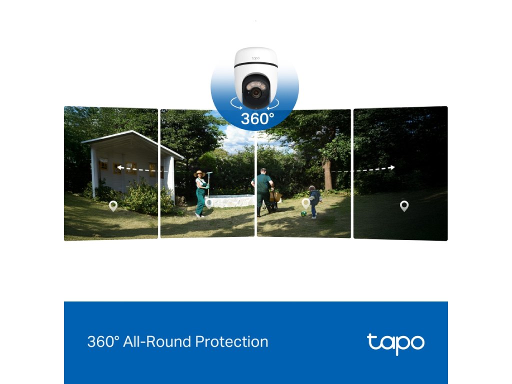 TP-LINK TAPO C630 KIT Solar-Powered Pan/Tilt Security Camera Kit, 24/7, 3K 5MP, IP 65, AI