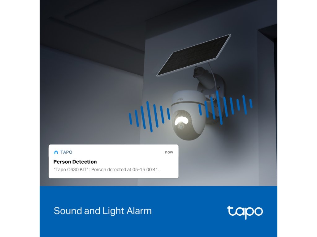TP-LINK TAPO C630 KIT Solar-Powered Pan/Tilt Security Camera Kit, 24/7, 3K 5MP, IP 65, AI