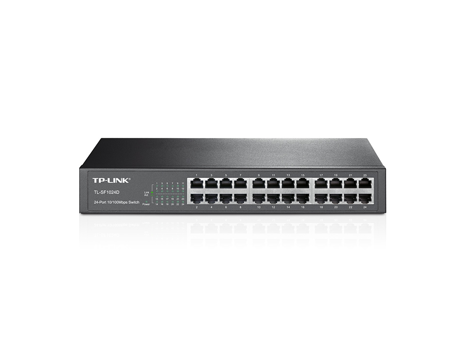 TP-LINK 24-Port 10/100Mbps Desktop/Rackmount Switch, TL-SF1024D, Standard 13-inch