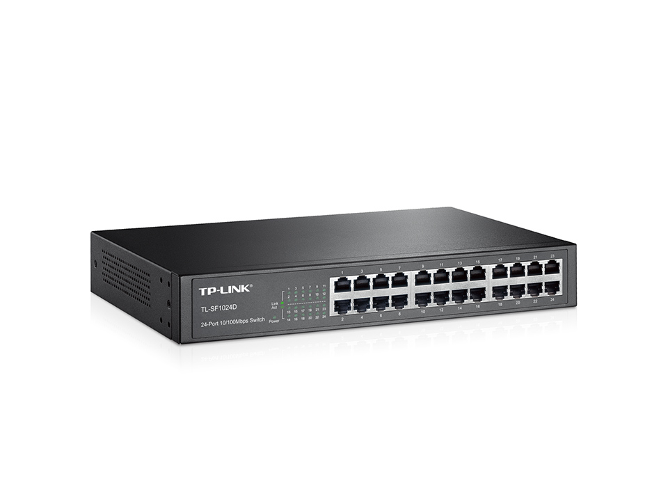 TP-LINK 24-Port 10/100Mbps Desktop/Rackmount Switch, TL-SF1024D, Standard 13-inch