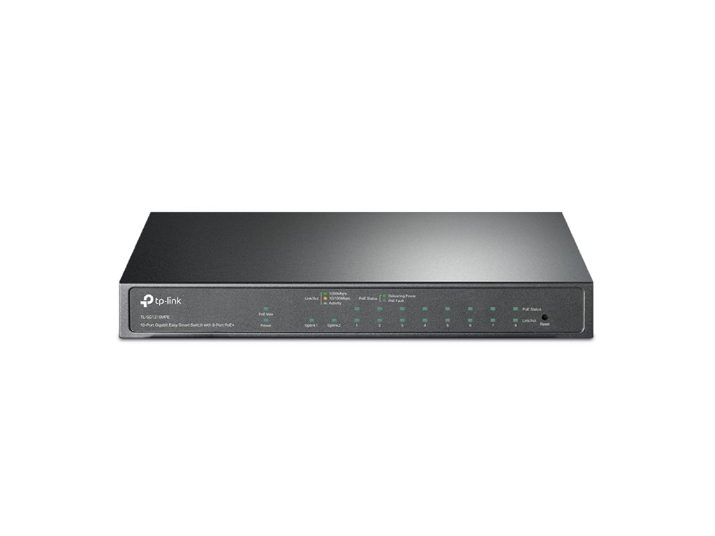TP-LINK TL-SG1210MPE 10-Port Gigabit Easy Smart Switch with 8-Port PoE+, 123 W PoE budget