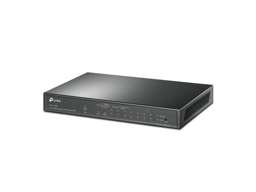 TP-LINK TL-SG1210MPE 10-Port Gigabit Easy Smart Switch with 8-Port PoE+, 123 W PoE budget
