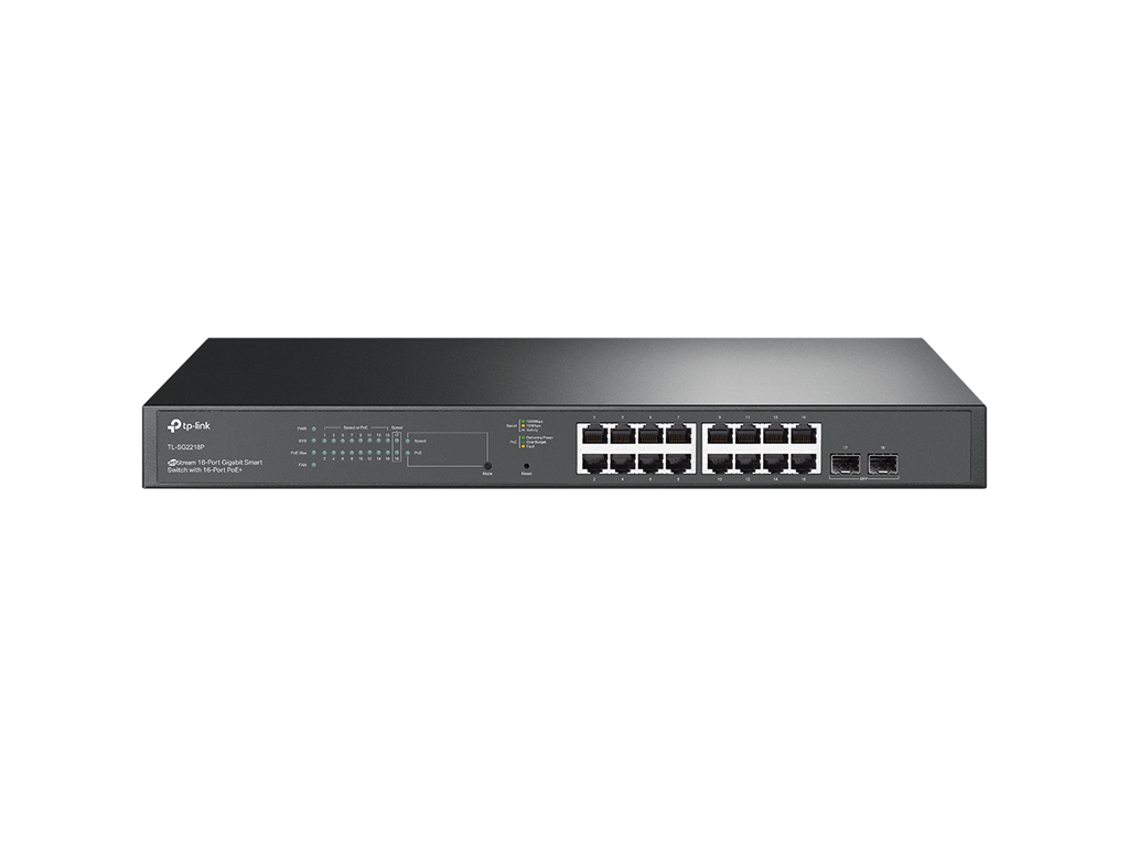 TP-LINK TL-SG2218P JetStream 16-Port PoE+ Gigabit Smart Switch with 2 Gigabit SFP Slots, 150 W