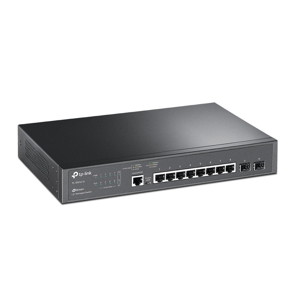 TP-LINK TL-SG3210 JetStream 8-Port Gigabit L2+ Managed Switch with 2 SFP Slots