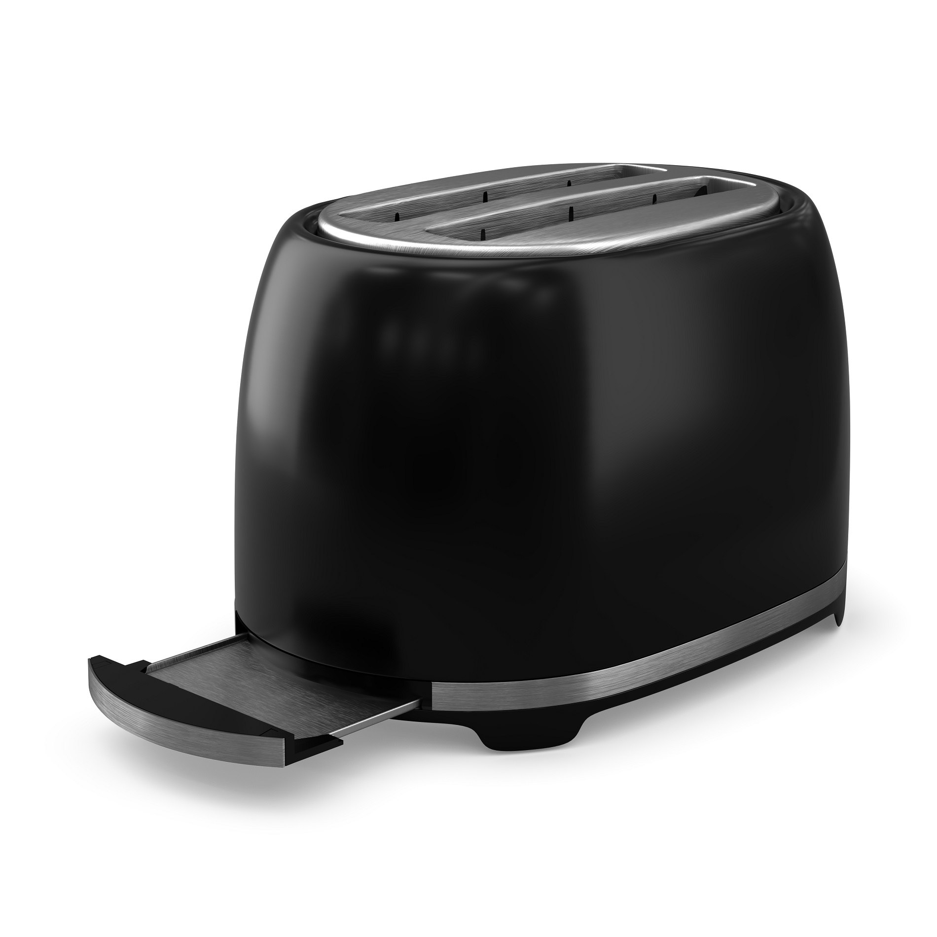 Tesla TS200BX Toster, 850W, 2 kriške, auto pop-up, skriveni kabl, crni-inox