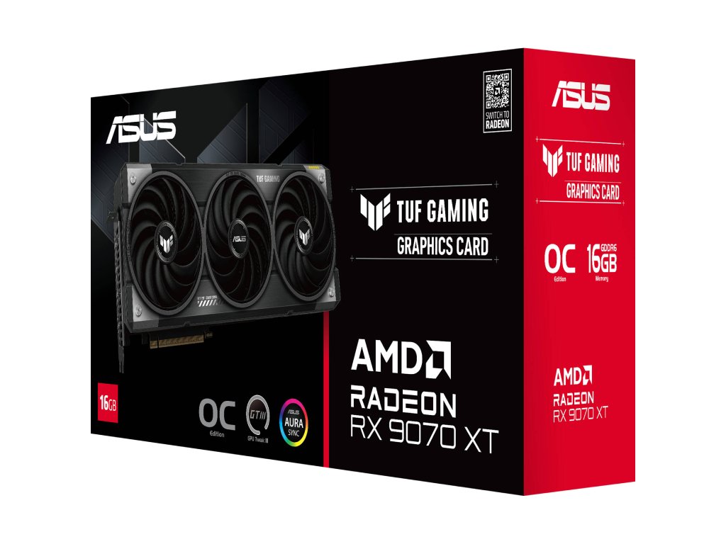 ASUS TUF Gaming Radeon RX 9070 XT 16GB GDDR6 OC Edition, 256 bit, DP*3(2.1a)/HDMI*1(2.1b)
