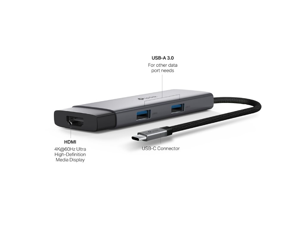 TP-LINK UH5020C USB Type-C 5 in 1 Hub 100W Power Delivery, HDMI 4K@60Hz, USB 3.0*2, USB-C