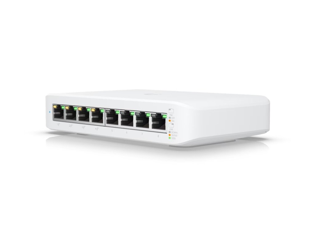 UBIQUITI UniFi Desktop Switch Lite 8 Port Gigabit with PoE, Layer 2, 52W total PoE supply