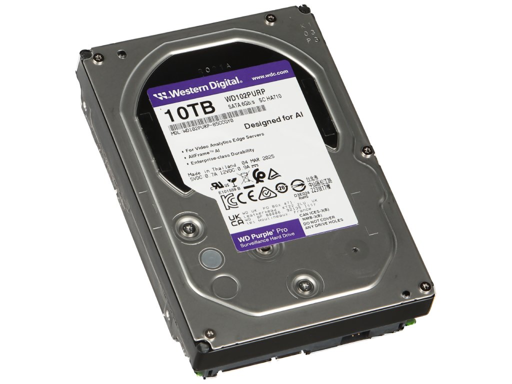 WD PURPLE PRO Surveillance HDD 10TB SATA 6 Gb/s, 512 MB Cache, 3.5", 7200 rpm, up to 272MB/s