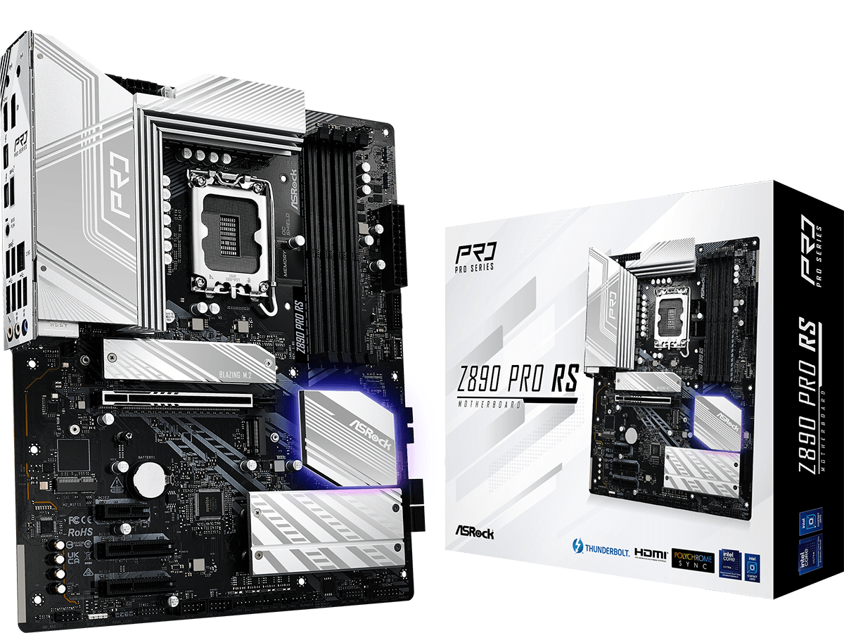 ASROCK MB Z890 PRO RS LGA1851, 4xDDR5, 4xM.2, 4xSATA HDMI, DP, Thunderbolt USB4, ATX, RAID